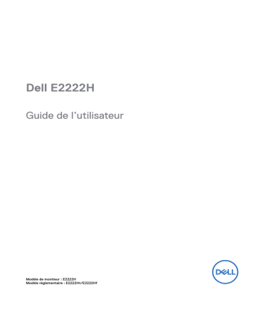 Dell E2222H electronics accessory Manuel utilisateur | Fixfr