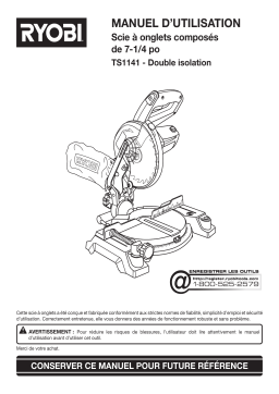 Ryobi TS1144 7-1/4" Compound Miter Saw Manuel du propriétaire