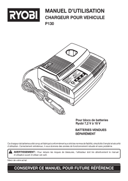 Ryobi P137 18V ONE+/40V Dual Platform Charger Manuel du propriétaire