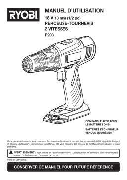 Ryobi P2034 18V ONE+ String Trimmer/Edger & Sweeper Manuel du propriétaire