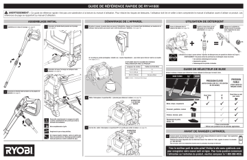 Ryobi RY141600 1600 PSI Electric Pressure Washer Manuel du propriétaire | Fixfr