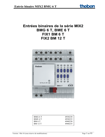 BM 12 T KNX | BMG 6 T KNX | BM 6 T KNX | THEBEN BME 6 T KNX Manuel utilisateur | Fixfr