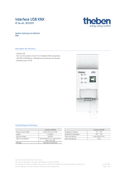 THEBEN Interface USB KNX Fiche technique