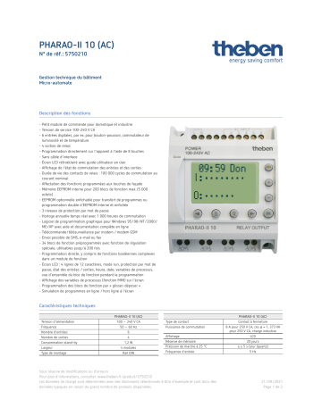 THEBEN PHARAO-II 10 (AC) Fiche technique | Fixfr