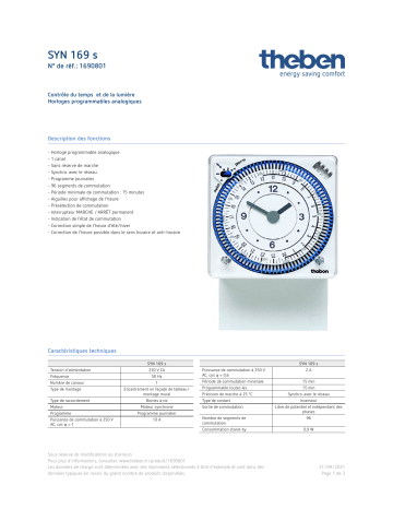 THEBEN SYN 169 s Fiche technique | Fixfr