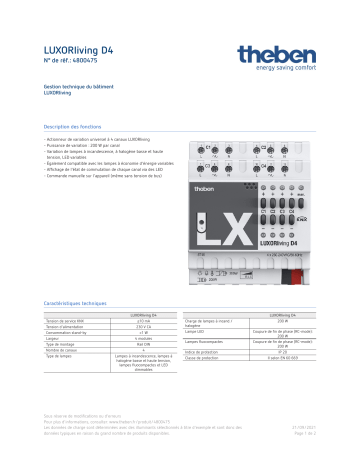 THEBEN LUXORliving D4 Fiche technique | Fixfr