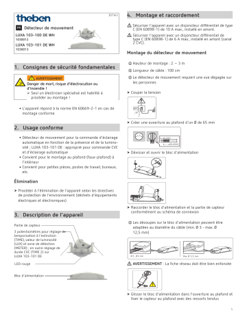 LUXA 103-100 DE WH | THEBEN LUXA 103-101 DE WH Mode d'emploi | Fixfr