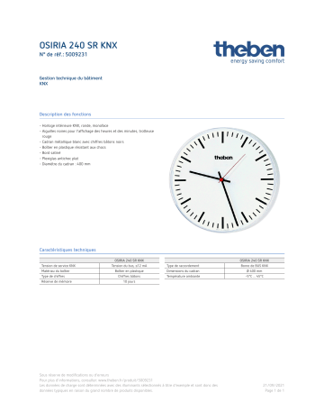 THEBEN OSIRIA 240 SR KNX Fiche technique | Fixfr