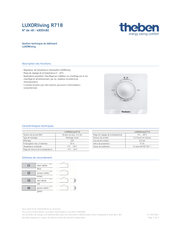 THEBEN LUXORliving R718 Fiche technique | Fixfr