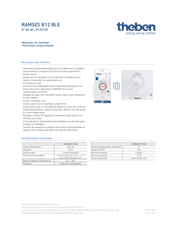 THEBEN RAMSES 812 BLE Fiche technique | Fixfr