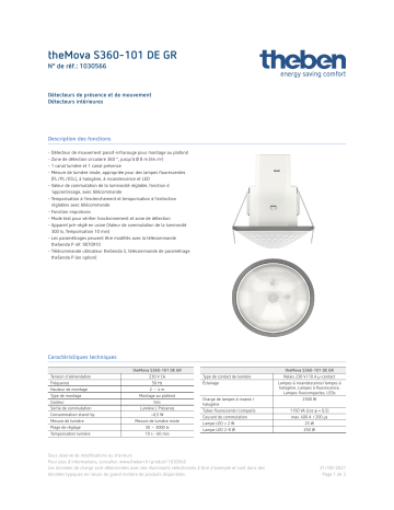 THEBEN theMova S360-101 DE GR Fiche technique | Fixfr