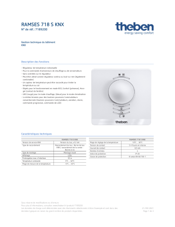 THEBEN RAMSES 718 S KNX Fiche technique | Fixfr