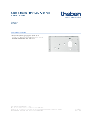 THEBEN Adapter RAMSES 72x/78x Fiche technique | Fixfr