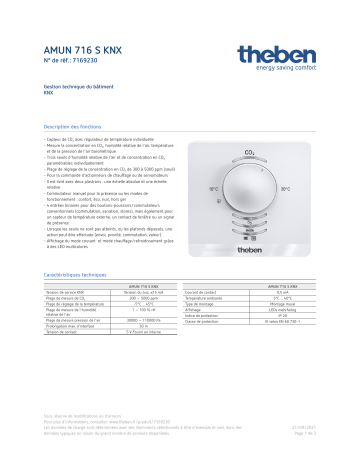 THEBEN AMUN 716 S KNX Fiche technique | Fixfr