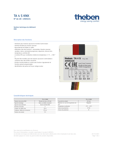 THEBEN TA 4 S KNX Fiche technique | Fixfr