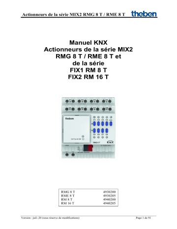 RM 8 T KNX | RME 8 T KNX | RM 16 T KNX | THEBEN RMG 8 T KNX Manuel utilisateur | Fixfr