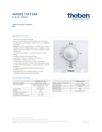 THEBEN RAMSES 718 P KNX Fiche technique | Fixfr