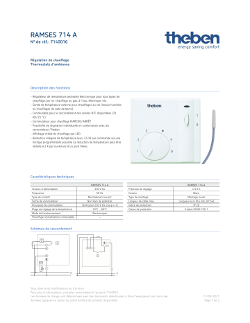 THEBEN RAMSES 714 A Fiche technique | Fixfr