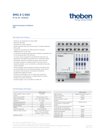 THEBEN RMG 8 S KNX Fiche technique | Fixfr