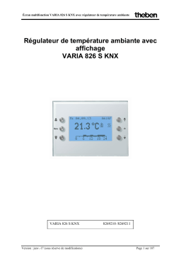 THEBEN VARIA 826 S BK KNX Manuel utilisateur