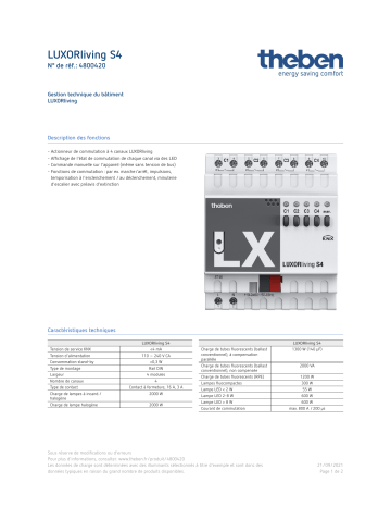 THEBEN LUXORliving S4 Fiche technique | Fixfr