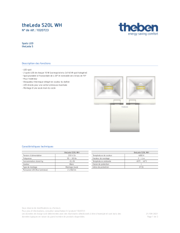 THEBEN theLeda S20L WH Fiche technique | Fixfr