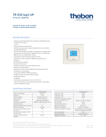 THEBEN TR 030 top3 UP Fiche technique | Fixfr