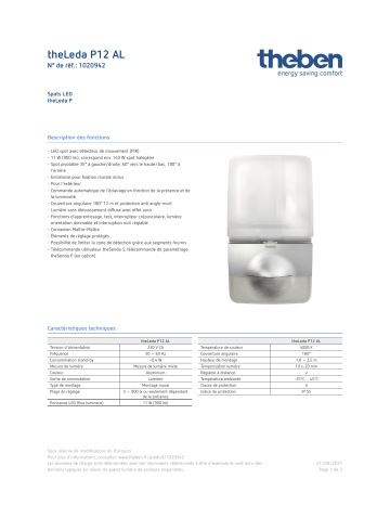 THEBEN theLeda P12 AL Fiche technique | Fixfr