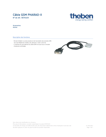 THEBEN GSM cable PHARAO-II Fiche technique | Fixfr