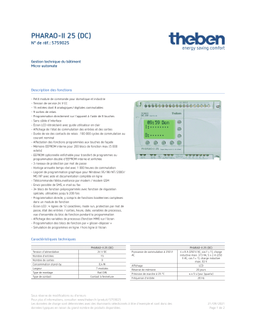 THEBEN PHARAO-II 25 (DC) Fiche technique | Fixfr