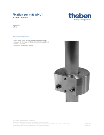 THEBEN Mast mounting WML1 Fiche technique | Fixfr