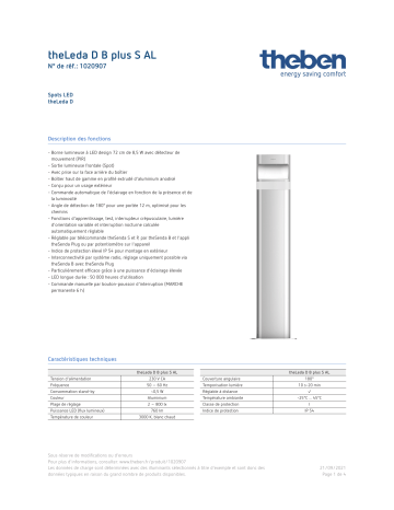 THEBEN theLeda D B plus S AL Fiche technique | Fixfr