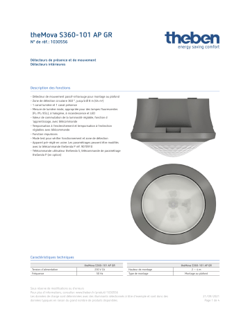 THEBEN theMova S360-101 AP GR Fiche technique | Fixfr