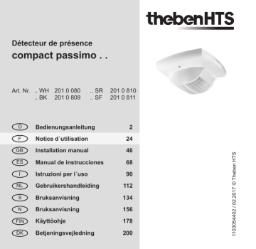 compact passimo SR | compact passimo WH | THEBEN compact passimo BK Mode d'emploi | Fixfr