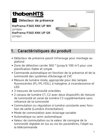 thePrema P360 KNX UP WH | THEBEN thePrema P360 KNX UP GR Mode d'emploi | Fixfr