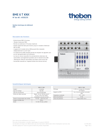 THEBEN BME 6 T KNX Fiche technique | Fixfr