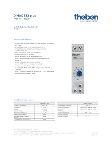 THEBEN DIMAX 532 plus Fiche technique | Fixfr