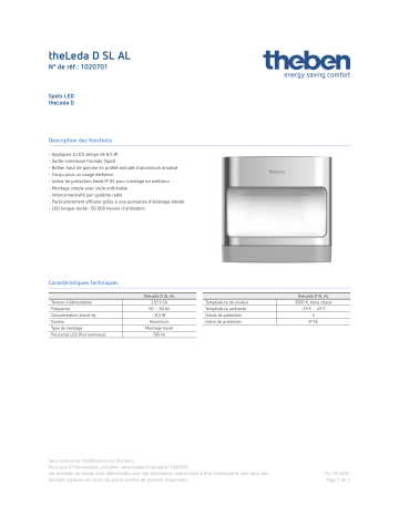 THEBEN theLeda D SL AL Fiche technique | Fixfr