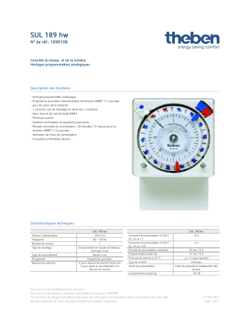 THEBEN SUL 189 hw Fiche technique | Fixfr