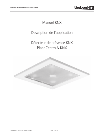 PlanoCentro EWH-A KNX | PlanoCentro UBK-A KNX | PlanoCentro USR-A KNX | PlanoCentro ESR-A KNX | PlanoCentro EBK-A KNX | THEBEN PlanoCentro UWH-A KNX Manuel utilisateur | Fixfr