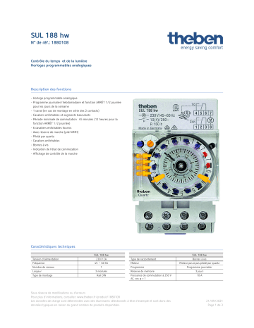 THEBEN SUL 188 hw Fiche technique | Fixfr