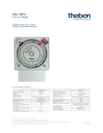 THEBEN SUL 189 h Fiche technique | Fixfr