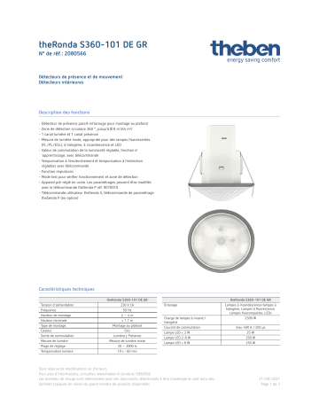 THEBEN theRonda S360-101 DE GR Fiche technique | Fixfr