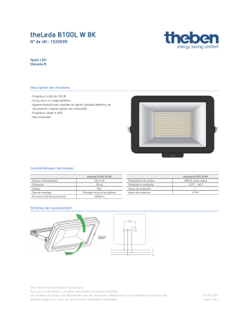 THEBEN theLeda B100L W BK Fiche technique | Fixfr