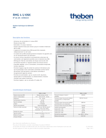 THEBEN RMG 4 U KNX Fiche technique | Fixfr