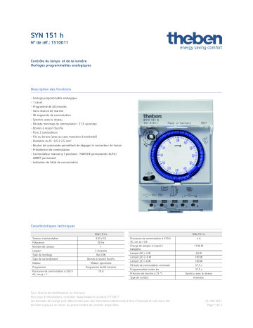 THEBEN SYN 151 h Fiche technique | Fixfr