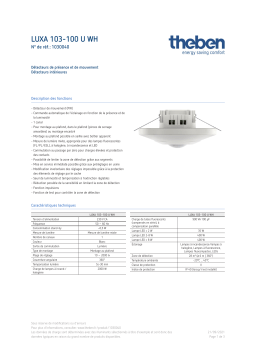 THEBEN LUXA 103-100 U WH Fiche technique