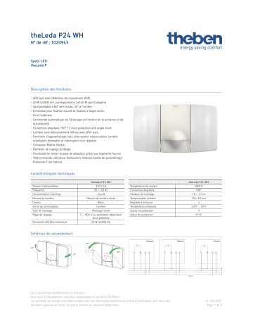 THEBEN theLeda P24 WH Fiche technique | Fixfr