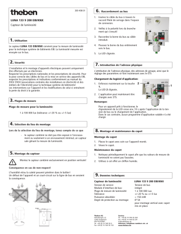 THEBEN LUNA 133 KNX Mode d'emploi | Fixfr