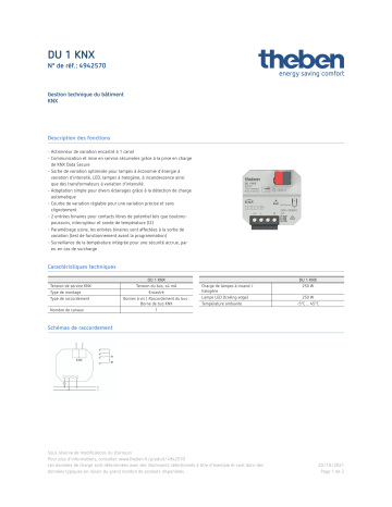 THEBEN DU 1 KNX Fiche technique | Fixfr